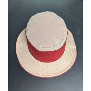 Chapeaux Motsch for Hermés Beige Burgundy Canvas Bucket Hat 56